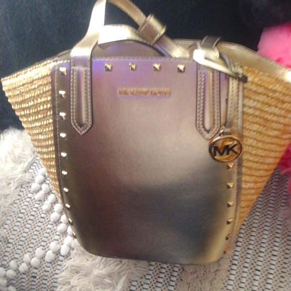 Michael Kors Gold and Tan Women's Bag - Picture 1 of 12